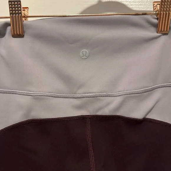 Lululemon In Movement Blocked Tight in Plum Shadow Everlux 25” - Picture 9 of 11